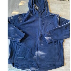BAERSKIN TACTICAL Vs 3 Navy Fleece Hooded Jacket Men's 3XL Full‎ Zip Pockets NWT